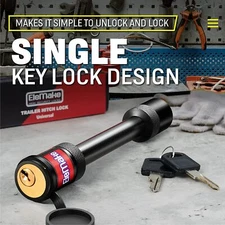 5/8 in Hitch Pin Lock 2 Keys for RV Truck Trailer Tow Receiver Universal 2PS