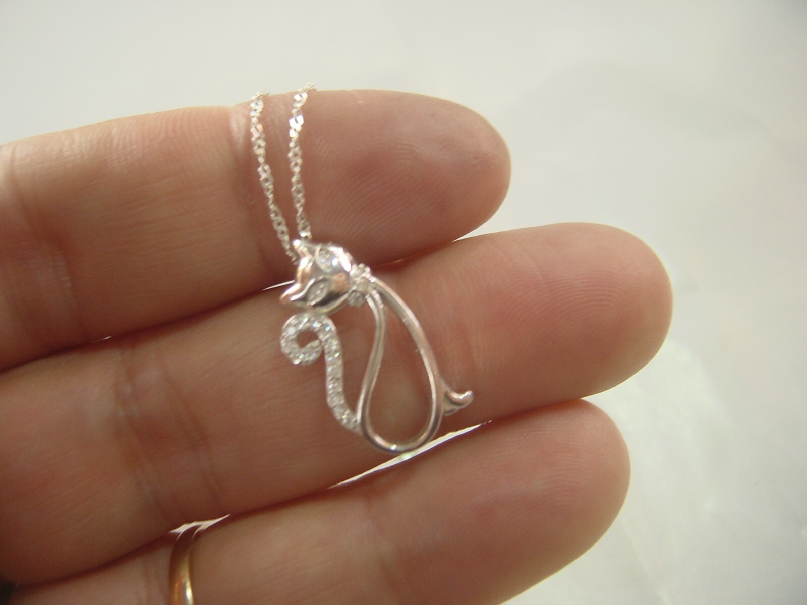 superb Solid silver 18" chain & superb sparkly cu… - image 7