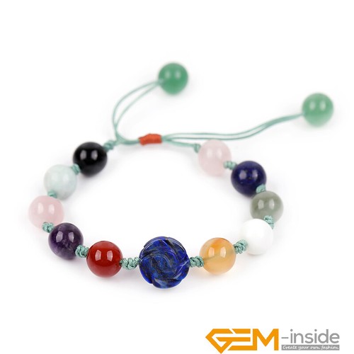 Assorted Natural Gemstones Charms Beaded Bracelet Fashion Jewelry Women Gift 7" - Picture 68 of 75
