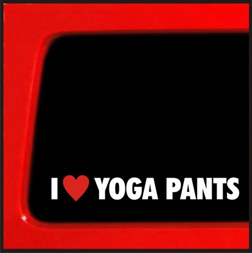 I heart Yoga Pants Sticker Girl sexy lips kiss jdm racing honda aum hot car - Picture 1 of 7