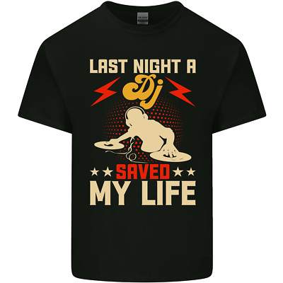 Last Night a DJ Saved My Life DJing Herren T-Shirt leicht Baumwolle