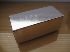 NEW VERSACE SUNGLASSES EMPTY BOX LARGE 7" x 3.25" x 3" SIZE RARE SHINY SILVER