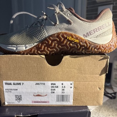 Merrell Women's Trail Glove 7 Trail Running Shoes Oyster/Gum Size 6 New In Box!