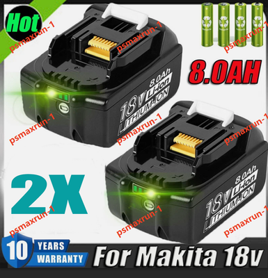 #ad 2 Pack For Makita 18V 8.0Ah LXT Lithium Ion BL1830 BL1850 BL1860 Tool Battery $32.63