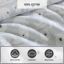 Eddie Bauer - Lenzuola Doppie, Set Di Biancheria Da Letto In Flanella Di Cotone, Spazzolato Per Una Maggiore Morbidezza, Accogliente Decorazione Per La Casa, Certificato Oeko-Tex (Explorer Bears Grey - 5