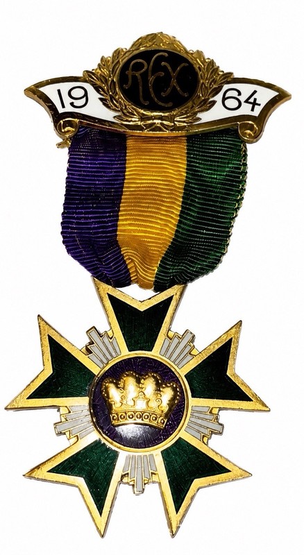 Rex 1964 Mens Member Ducal Badge Pin New Orleans Mardi Gras Krewe Favor Box Rare
