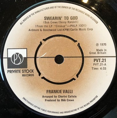 Frankie Valli - Swearin' To God (7'', Single, 4 P) (Near Mint (NM or M-)) - 31328