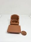 Vintage Fisher Price little people brown living room chair & coffee table set