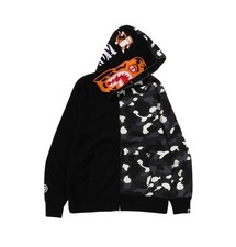 Bape City Camo Tiger Shark Full Zip Hoodie Black New Authentic Size L