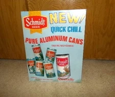 1980's SCHMIDT beer WILDLIFE can series display sign w/can **RARE*