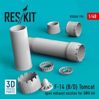 F-14 (B,D) Tomcat Open Exhaust Nozzles For Gwh Kit (3D Printed) / 1:48