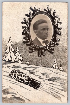 Silent Film Star Max Linder Promo His Films At Chamonix Alps Postcard c1910