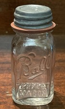 Miniature  Ball Perfect Mason Fruit Jar Salesman Sample Zinc Lid Gasket 2.75”