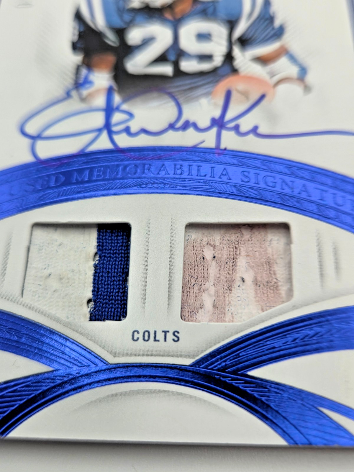 2025 Panini Flawless Eric Dickerson Game-used Auto Blue 2/15 Colts COLOR MATCH view 2