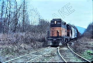 ZL 3391 Original Slide MILW Last Run 284 GP9 Sumas Turn Near Hampton Jct 3/19/80