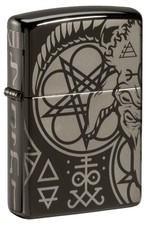 Zippo Occult Design High Polish Black Windproof Pocket Lighter, 24756-087085