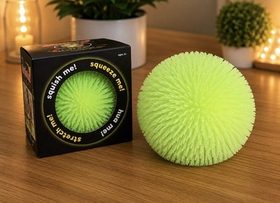 Glow in the Dark Spiky Puffer Ball Squish Squeeze Bulk Lot 18 Party Favor NEW