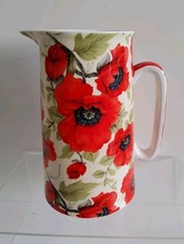 Large Poppy Floral Design  Mayfair Staffordshire Pottery  1.5 Pint VGC  