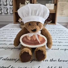 Cute Chef Bear Plush with Chef Hat and Bread Scrubber Set