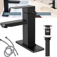 Bathroom Basin Faucet Waterfall Single Handle Vanity Sink Mixer Tap Deck Mounted
