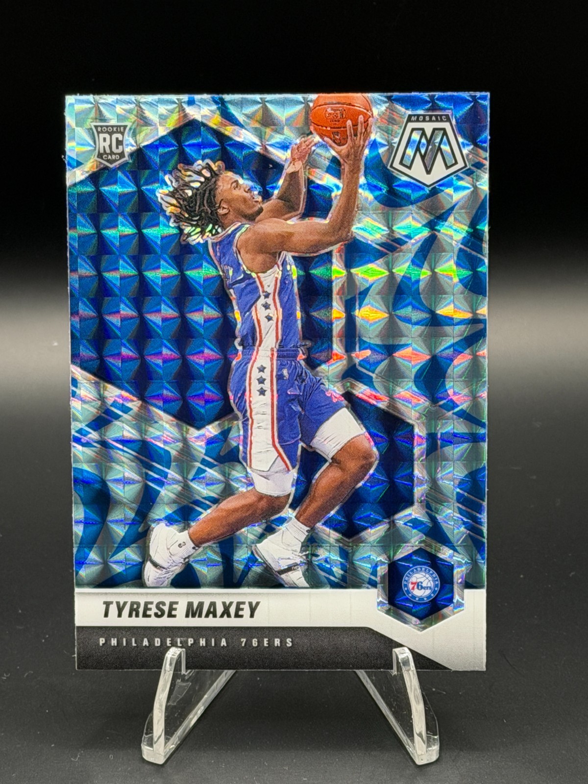 2020-21 Mosaic Tyrese Maxey Blue Reactive RC #203 - 76ers Rookie