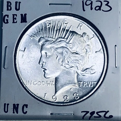 1923 P BU GEM PEACE SILVER DOLLAR UNC MS+++ U.S. MINT RARE COIN 7956