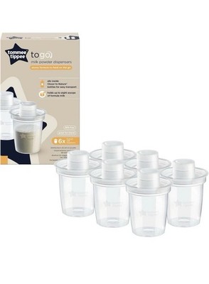 Tommee Tippee Closer to Nature Milk Powder Dispensers, 6 Pack
