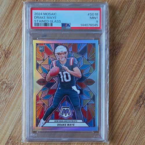 Drake Maye #SG-18 2024 Panini Mosaic Stained Glass card