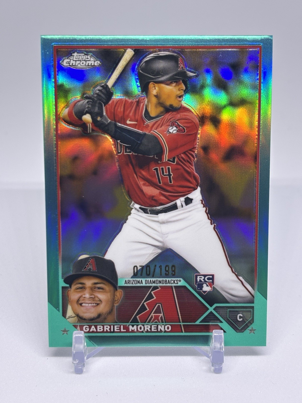 2023 Topps Chrome Aqua Refractor /199 Gabriel Moreno #189 Rookie RC