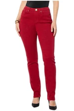 DG2 by Diane Gilman Women's Starlight Denim StraightLeg Jean Red
