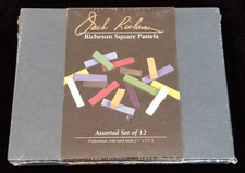 Jack Richeson - Square Pastels - Assorted Set of 12 - Semi Hard Sticks - New