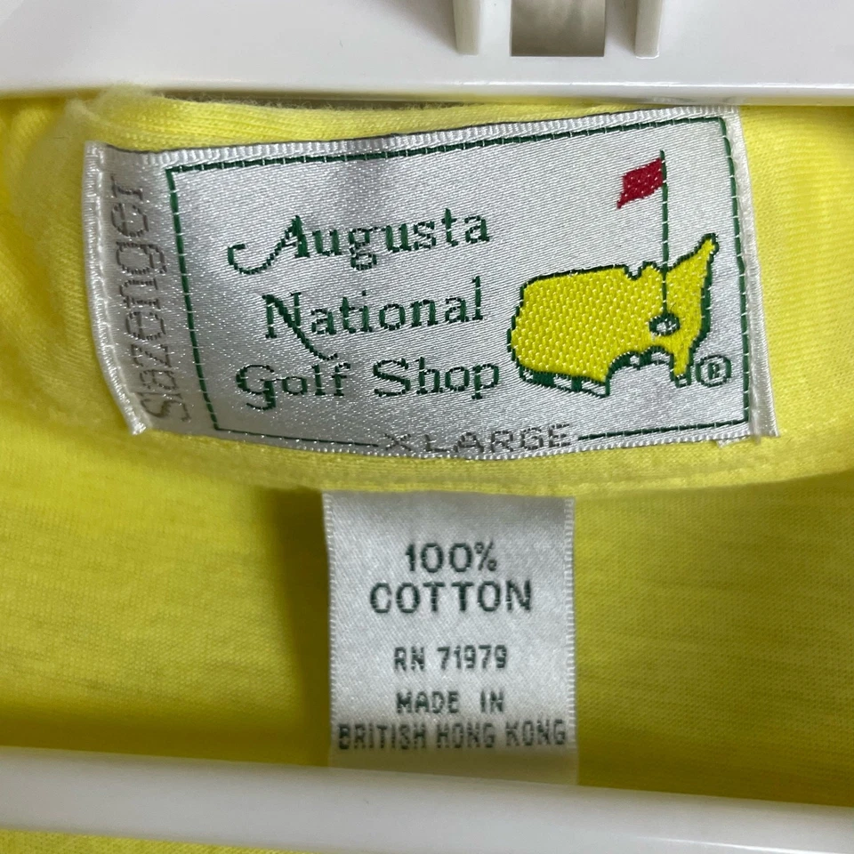 Camisa polo Slazenger Augusta National Masters XL amarela 100% algodão golfe - Imagem 4 de 4