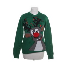 Weihnachtspullover, Größe: XXS/XS, Grün, Print, Feinstrick, Damen #H54