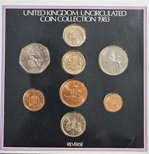 1983 United Kingdom Royal Mint Brilliant Uncirculated Coin Set with Pack
