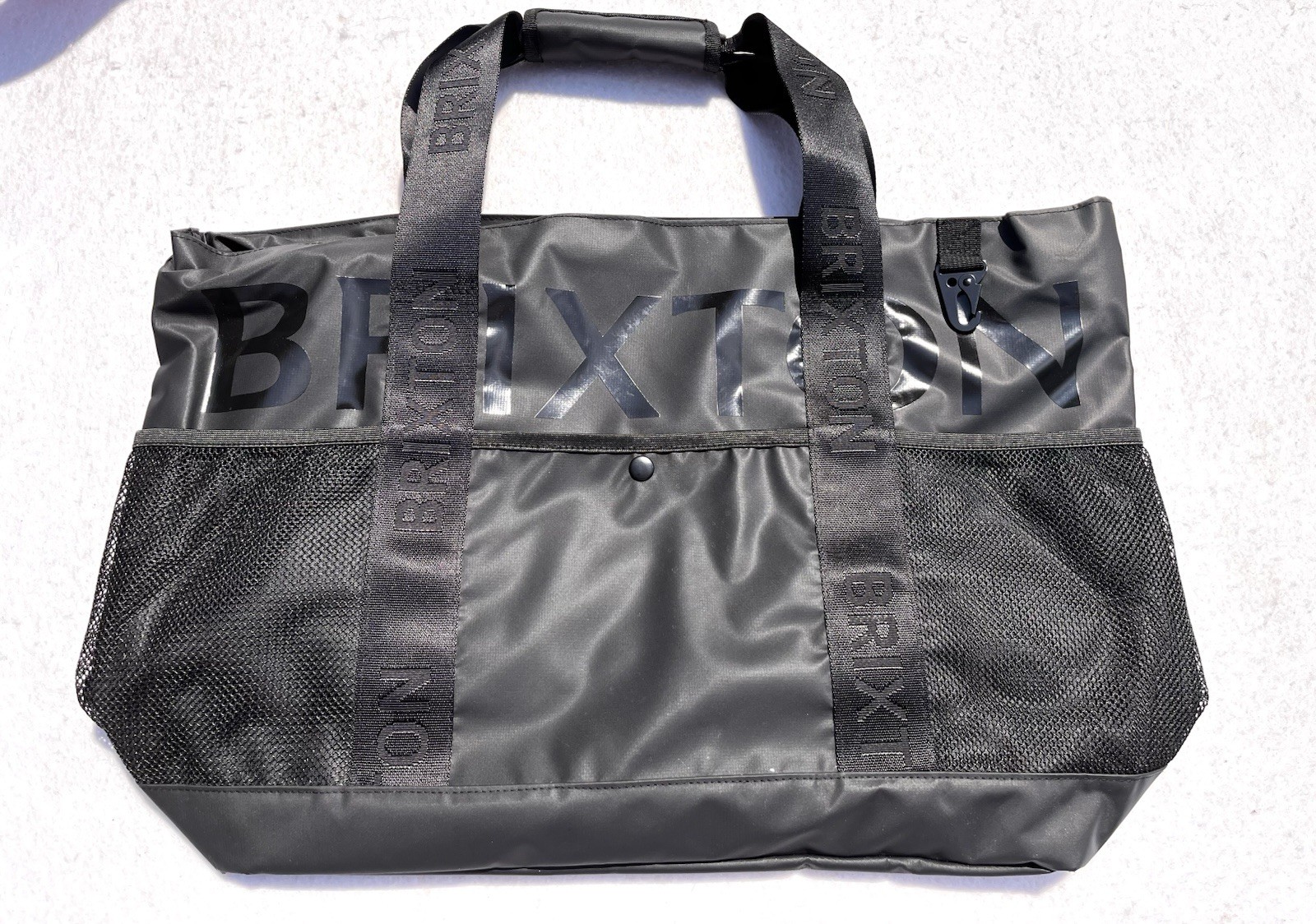 Brixton Large Tote Bag Black Gym Beach Mesh Pockets 22x15 BNWOT