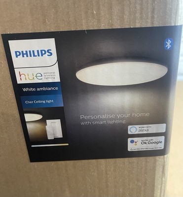 Philips Hue Cher White Ambiance Smart LED Deckeneinbauleuchte schwarz + Dimmer