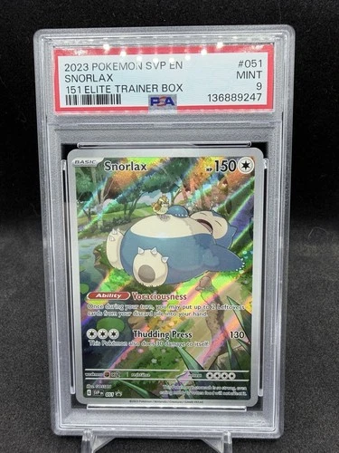 Snorlax 151 Elite Trainer Box Pokemon Svp En-Sv Black Star Promo 051 NM PSA 9
