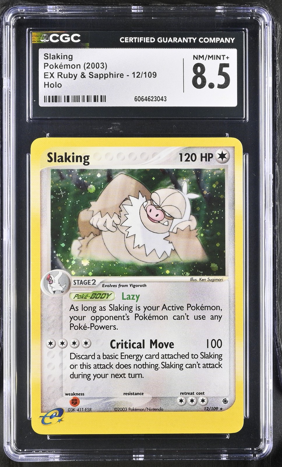 CGC 8.5 Slaking 2003 EX Ruby & Sapphire 12/109 Holo Pokemon Card