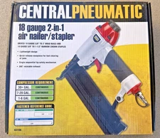 Central Pneumatic 18 Gauge 2-in-1 Air Gun Nailer/Stapler 70-120 psi