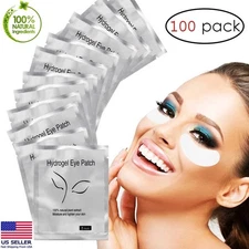 100 Pairs Eyelash Extension Gel Patches Natural Hydrogel Under Eye Pad Lint Free
