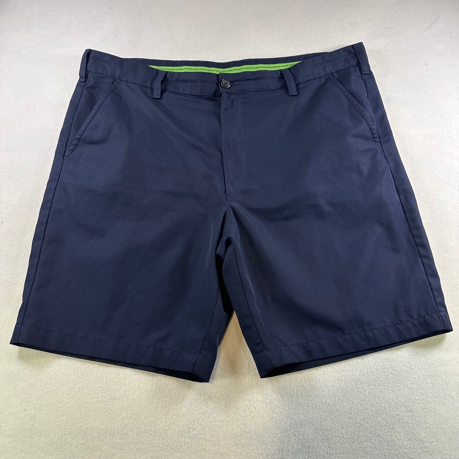 IZOD Golf Mens Navy Blue Flat Front Performance Shorts Size 40 4565233