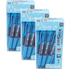 EnerGel-X Retractable Gel Pen 0.7mm, Black Ink, 36-Pens, Baby Shower Gift, A Boy