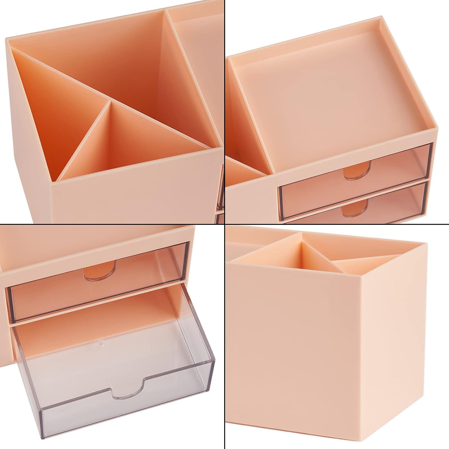 LETURE Office Desk Organizer with drawer, Supplies and Pink 