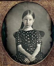 1/6th Daguerreotype - Girl in Dotted Dress - Full Leatherette Case