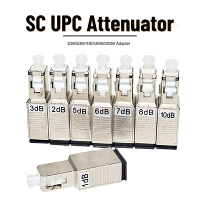 3pcs SC UPC Attenuator SM Fiber Optic Male To Female Connector 0/5/7/10 Adapter