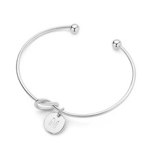 Initial Letters Charm Love Knot Bridesmaid Bracelet Rose Gold Silver Women Gift