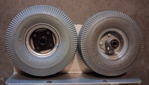 CHENG SHIN 4.10/3.50-4 Set of 2 Drum Truck Wheels with Metal Hub