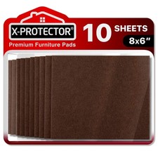 Felt Furniture Pads - 10 Pack Premium 8  x6  Heavy Duty 1/5  