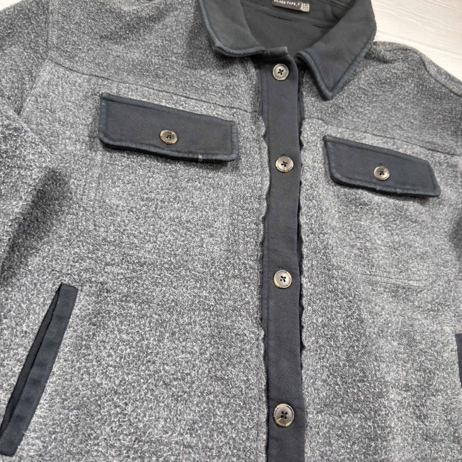 Gray Oversized Shacket Jacket Cozy Distressed Wom… - image 4