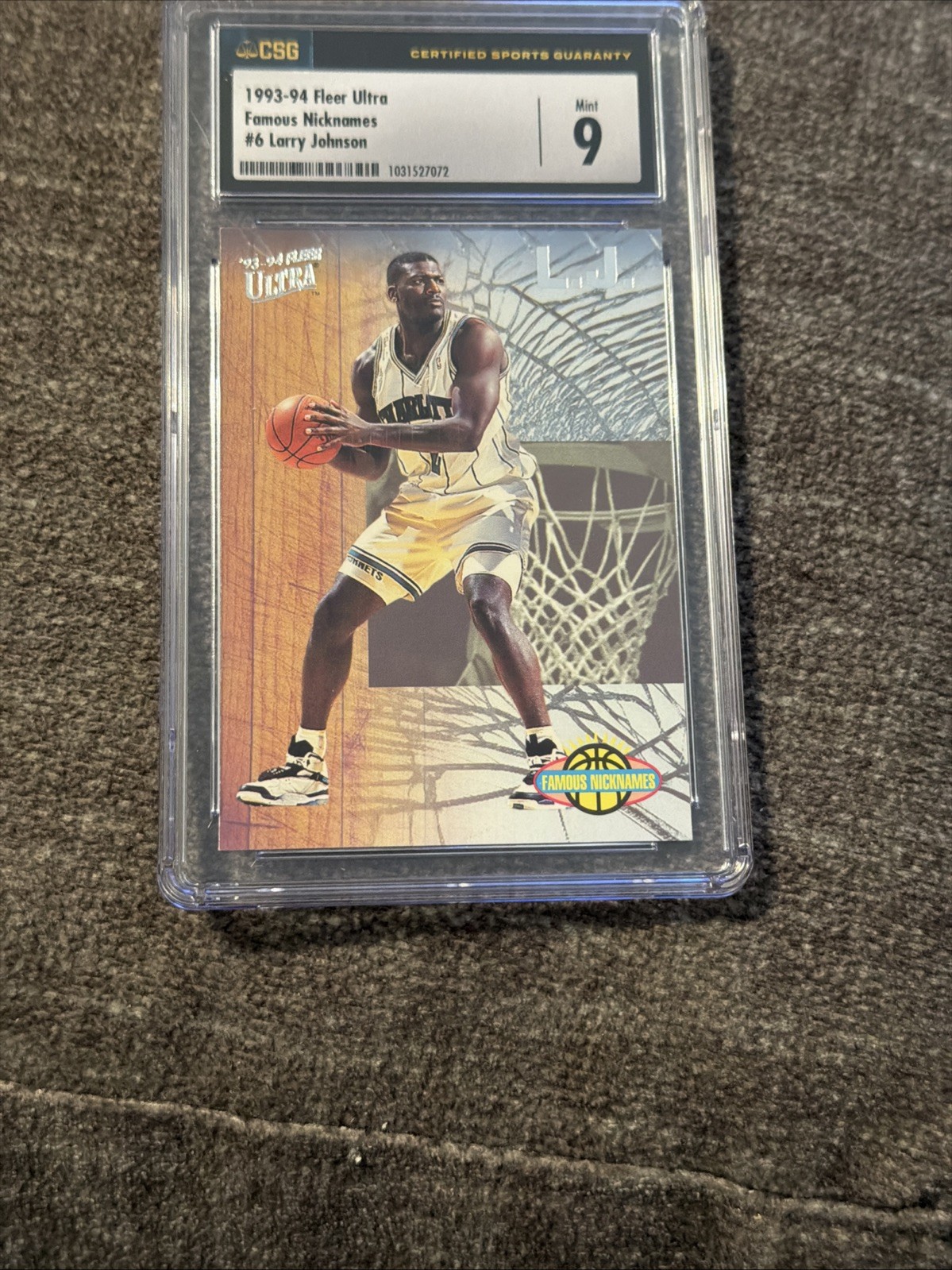 1993-94 Fleer Ultra - Famous Nicknames Larry Johnson #6 CSG 9